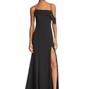 AQUA Asymmetric Scuba-Crepe Gown NWT